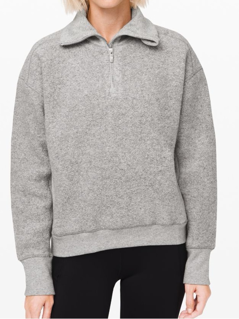 Lululemon Stand Out Sherpa Half Zip Pullover Gray Size 12